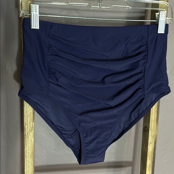High-Waisted Navy Swim Bottoms - Picture 1 of 3